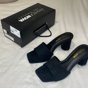 Fashion Nova Black Short Block Heel